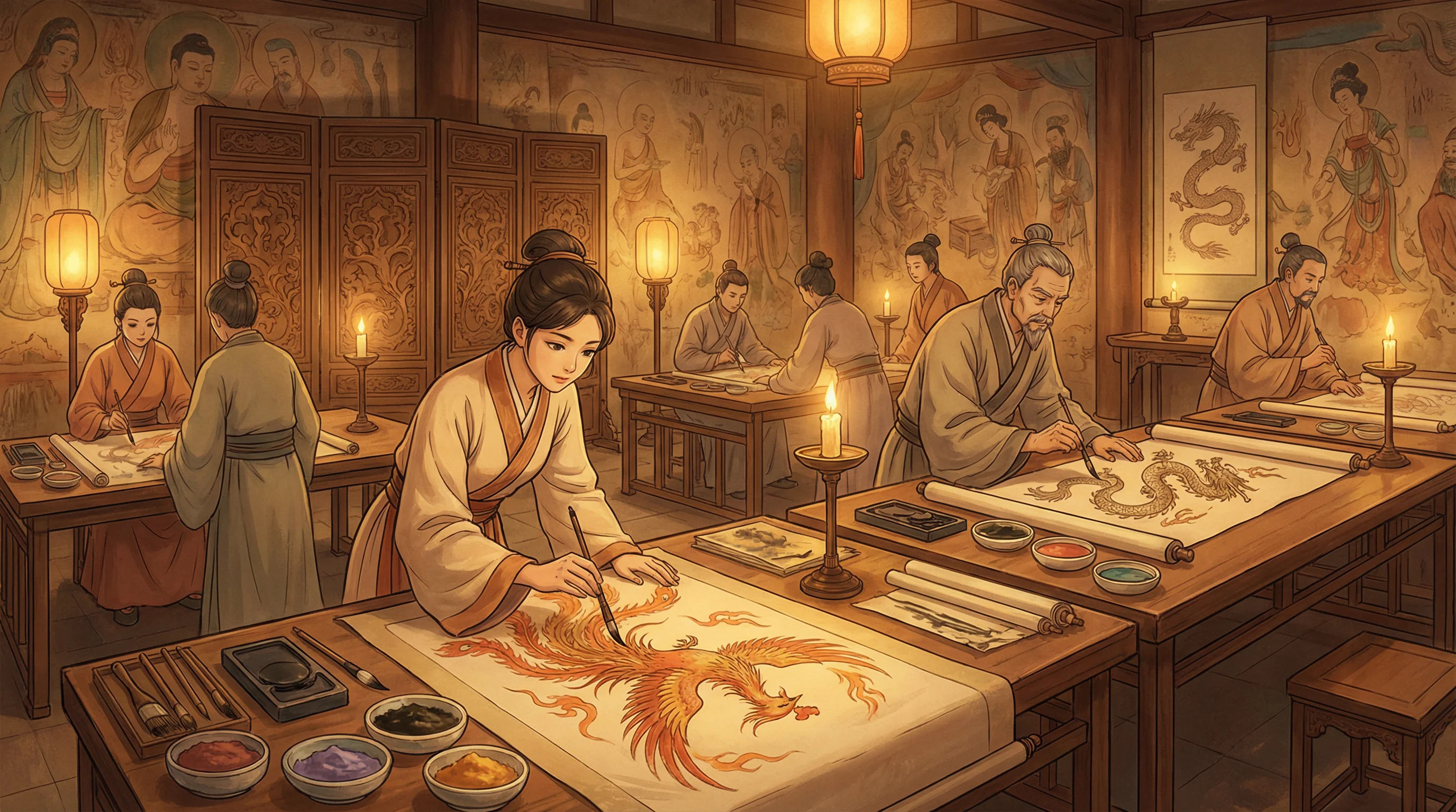 画师入驻 - 胡桃大战史莱姆原版 国风动漫画师